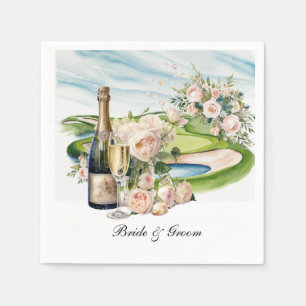 Golf Course with wedding themed for golfer Napkin
