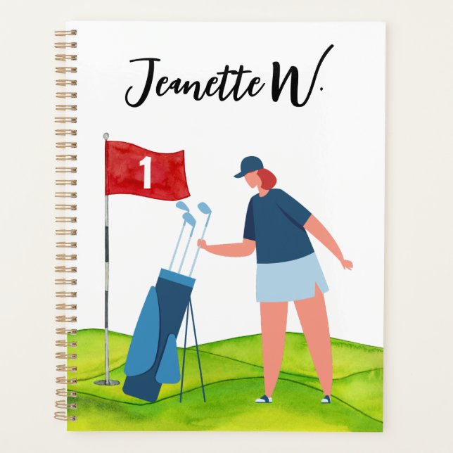 Golf  course with woman golfer   planner (Front)