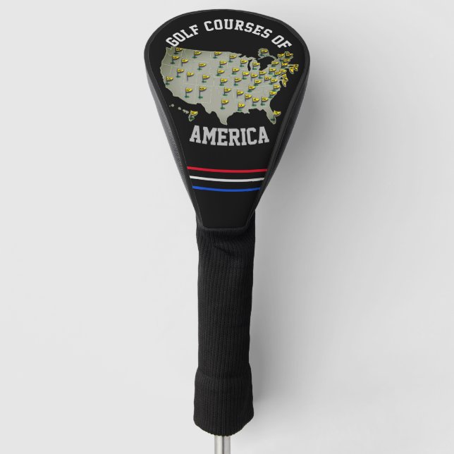 Golf Courses Of America Map Golf Head Cover (Front)