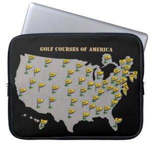 Golf Courses Of America Map Laptop Sleeve