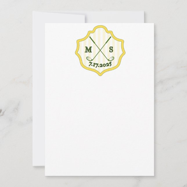 Golf Crest with Date  Invitation (Front)