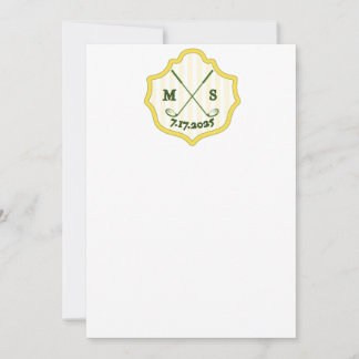 Golf Crest with Date  Invitation