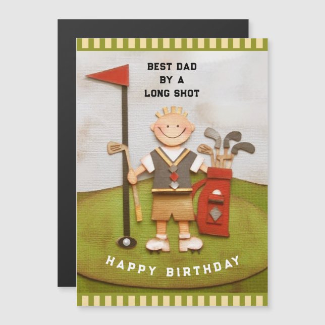 Golf Dad Birthday Cards (Front/Back)