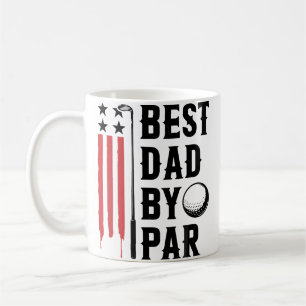 Golf Dad By Par Daddy Golfer American Flag Father' Coffee Mug