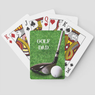 Golf Dad - Driver and Ball on Grass personalize Playing Cards