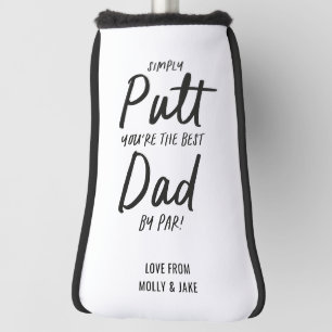 Golf dad modern black white typography funny chic  head cover