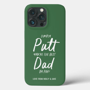 Golf dad modern green typography funny chic iPhone 13 pro case