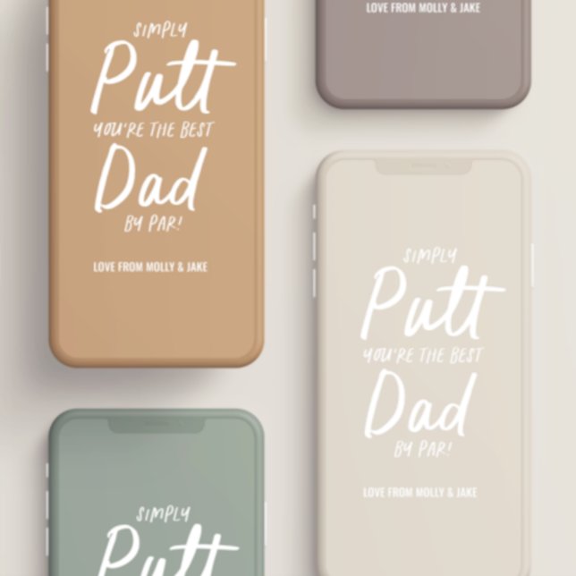 Golf dad modern khaki green typography funny chic Case-Mate iPhone case (Creator Uploaded)