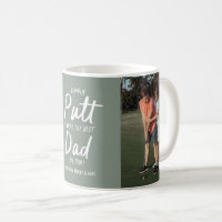 Golf dad modern khaki green typography funny photo