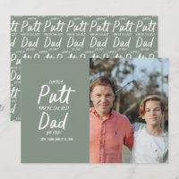 Golf dad modern khaki green typography funny photo
