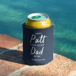 Golf dad modern navy blue typography funny golf can cooler
