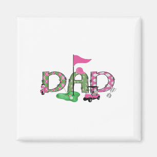 Golf Dad Pink Hole In One Golf 1st Birthday Girl Magnet