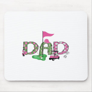 Golf Dad Pink Hole In One Golf 1st Birthday Girl Mouse Pad