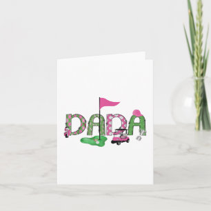 Golf Dada Pink Hole In One Golf 1st Birthday Girl Card
