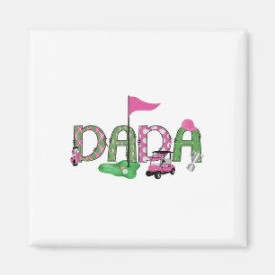 Golf Dada Pink Hole In One Golf 1st Birthday Girl  Magnet