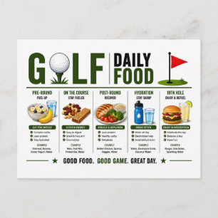 Golf daily food for golfer postcard