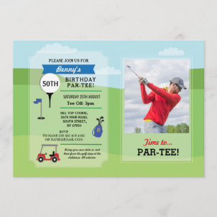 Golf de fête d'anniversaire tout invitation jouant