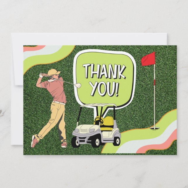 Golf de golf dit Merci sur herbe verte (Devant)