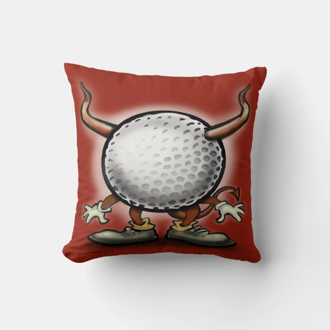 Golf Demon Throw Pillow (Front)