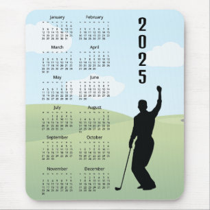 Golf Design 2025 Calendar Magnetic Card Mouse Pad