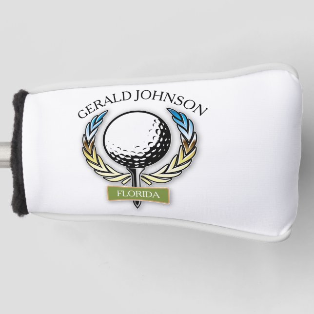 Golf Design Monogram Golfer Template Head Cover (Front)