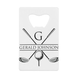 Golf Design Monogram Template Credit Card Bottle Opener