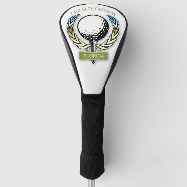 Golf Design Monogram Template Golf Head Cover (Front)