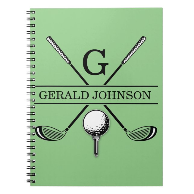 Golf Design Monogram Template Notebook (Front)