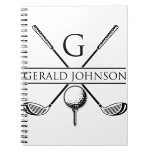 Golf Design Monogram Template Notebook