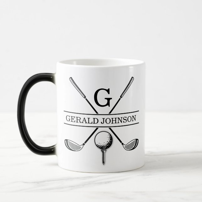 Golf Design Monogram Template Two-Tone Coffee Mug (Left)