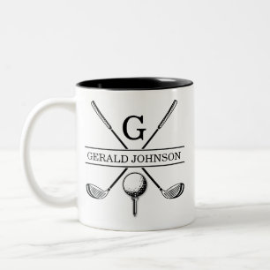 Golf Design Monogram Template Two-Tone Coffee Mug