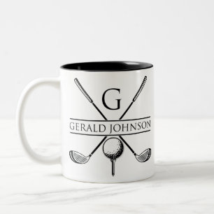 Golf Design Monogram Template Two-Tone Coffee Mug