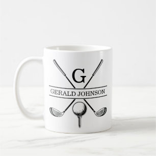 Golf Design Monogram Template Two-Tone Coffee Mug