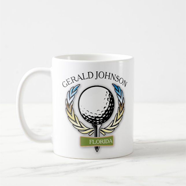 Golf Design Monogramme Modèle Mug (Gauche)