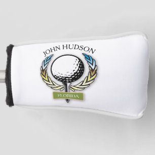 Golf Design with Wreath Monogram Template Golf Head Cover