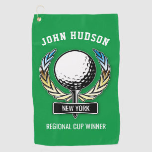 Golf Design with Wreath Monogram Template Golf Tow Towel