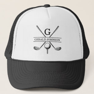 Golf Design with Wreath Monogram Template Trucker Hat