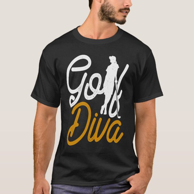 Golf Diva Girl Golfer T-Shirt (Front)