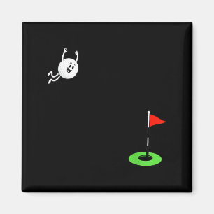 Golf Dive Funny Cartoon Golfer Golf Ball Humour Magnet