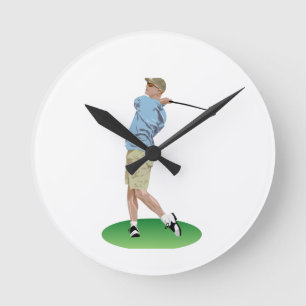 Golf Drive Round Clock
