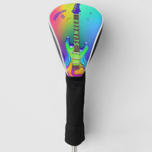 Golf Driver Cover Neon Guitar Boho Design