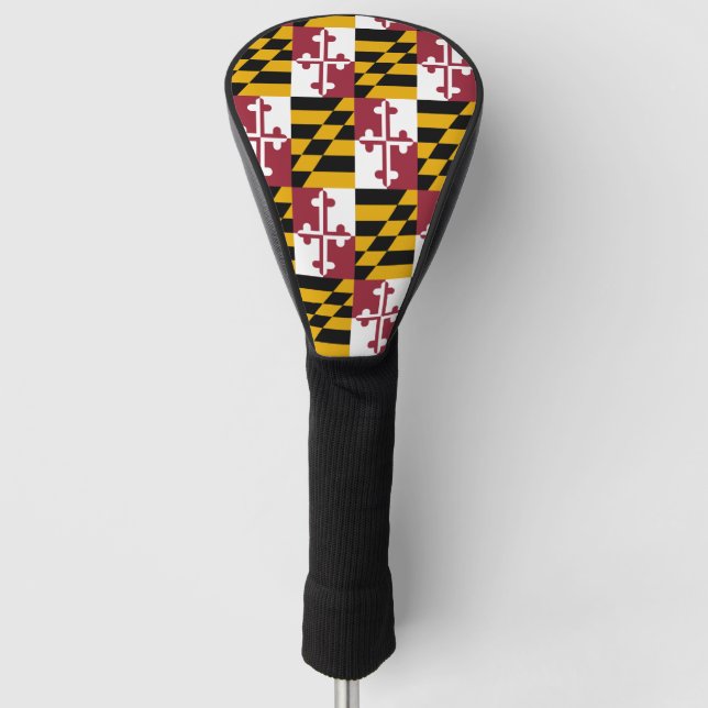 Golf Driver Cover with Flag of Maryland, USA (Front)