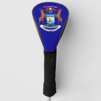 Golf Driver Cover with Flag of Michigan, USA