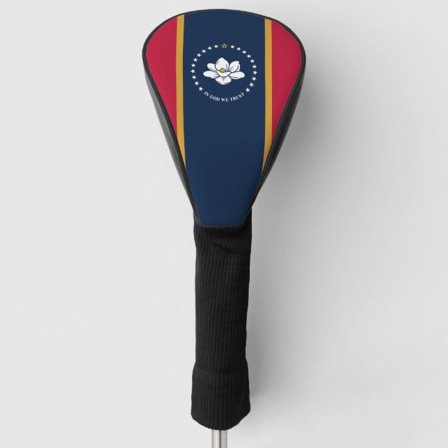 Golf Driver Cover with Flag of Mississippi, USA (Front)