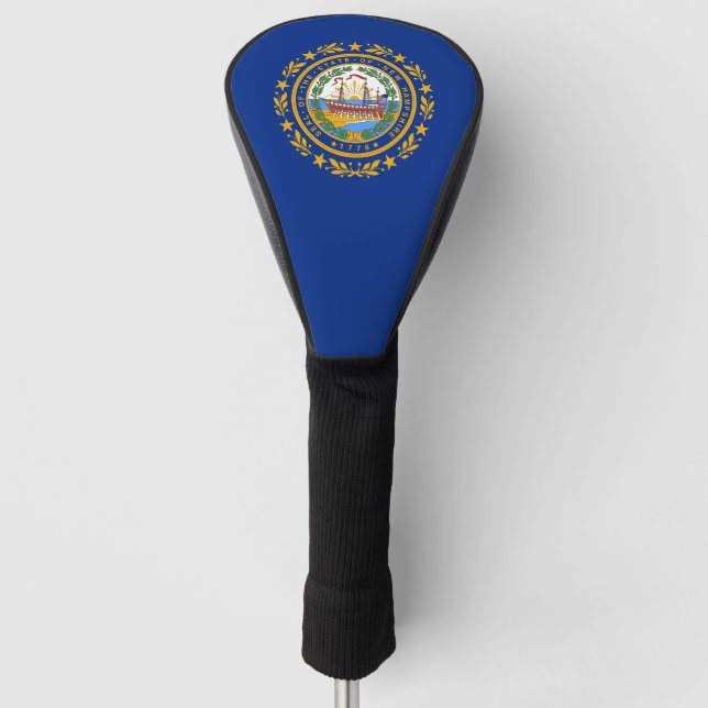 Golf Driver Cover with Flag of New Hampshire, USA (Front)