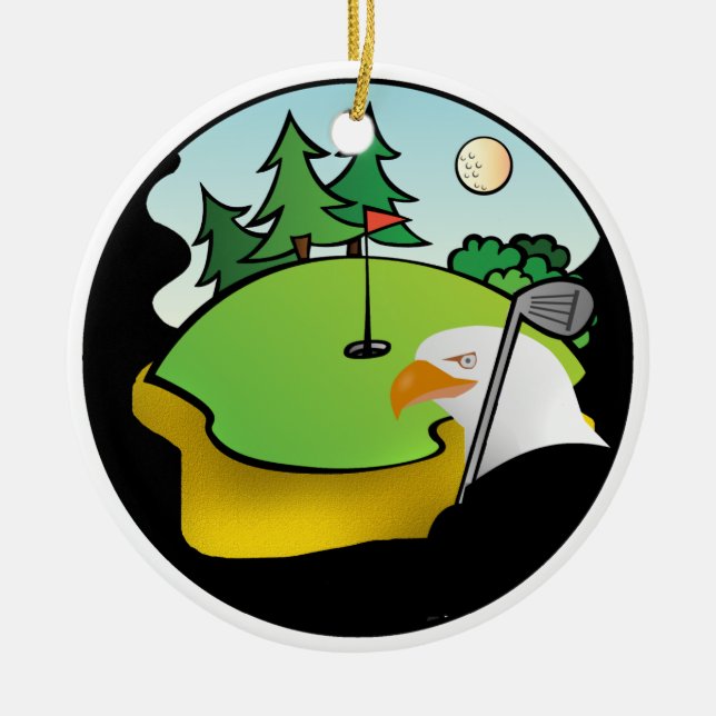 Golf Eagle Ceramic Ornament (Front)