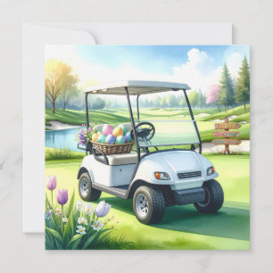 Golf Easter Holiday on golf course Card