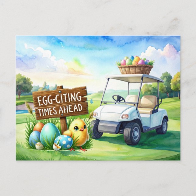 Golf Easter Holiday on golf course Postcard (Front)