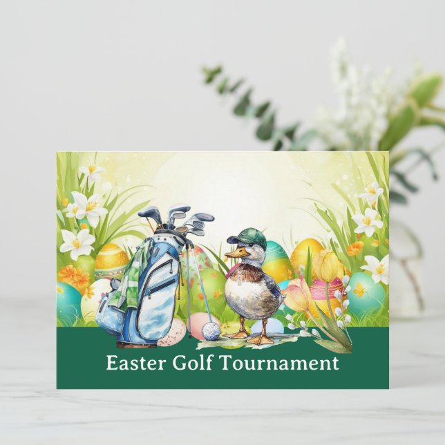 Golf Easter to golfer PARTY invitation  (Standing Front)