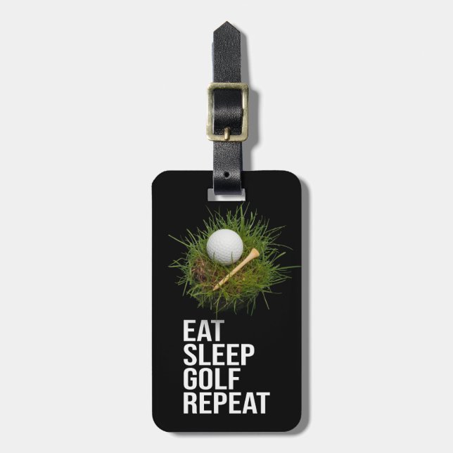 Golf Eat Sleep Golf Repeat Luggage Tag (Front Vertical)